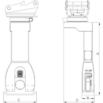 Technische Zeichnung HD 200TL Technische Zeichnung HD 200TL